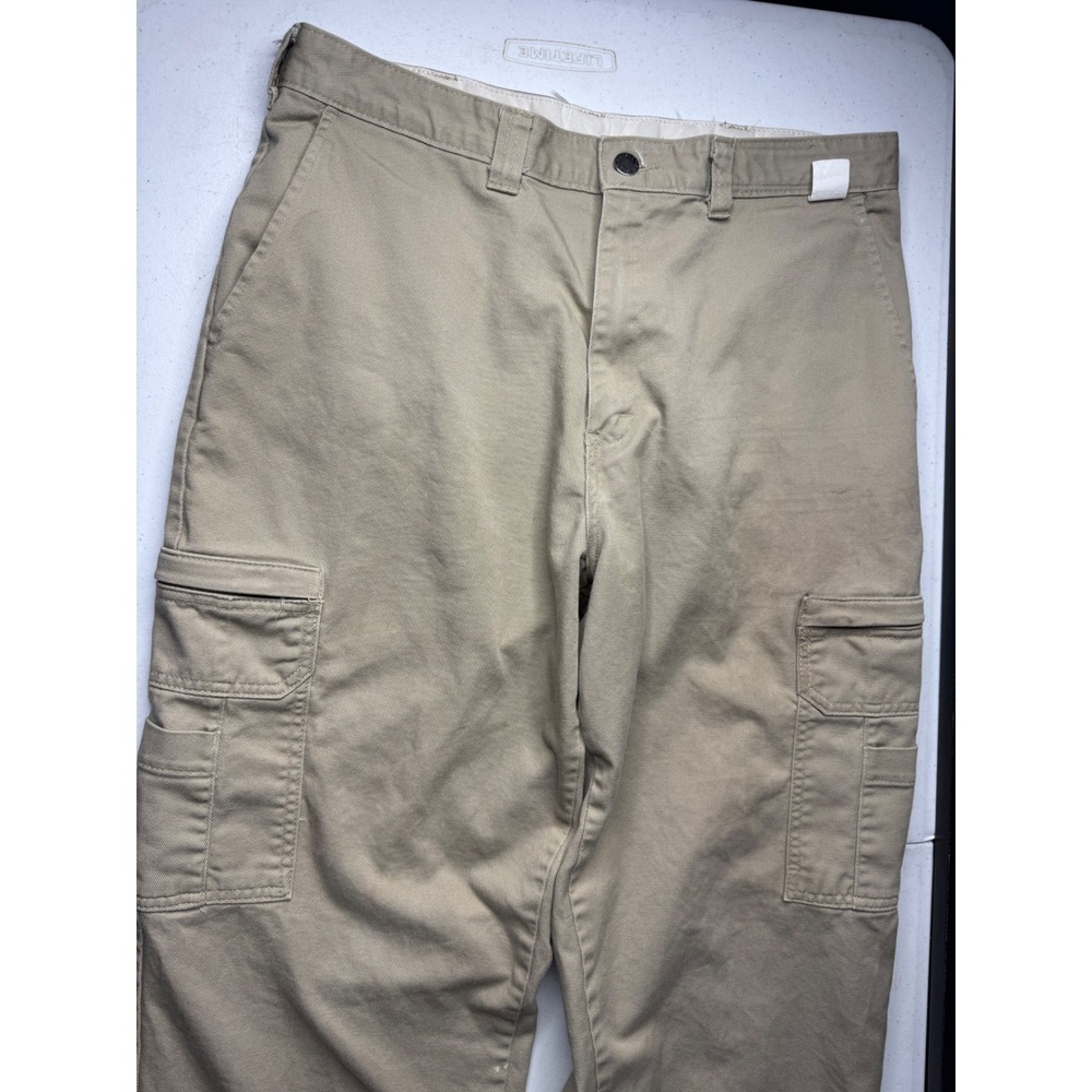 Dickies Mens Khaki Cargo Work Pants LP337DS Cotton Occupational Wear 34x30